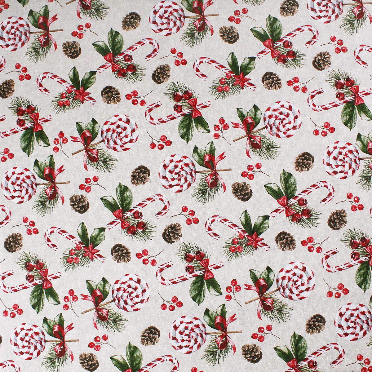 Tovaglia da tavola natalizia con bastoncini di zucchero