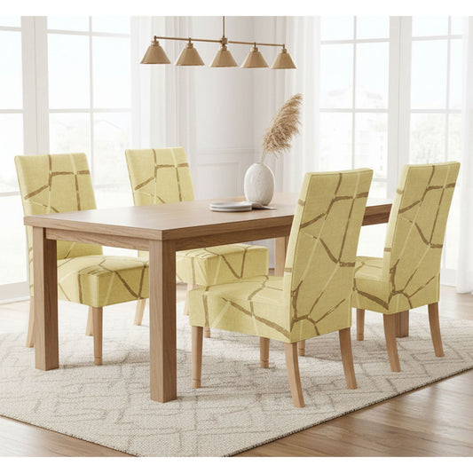 Coprisedie 6 pezzi elasticizzato fantasia marmo beige