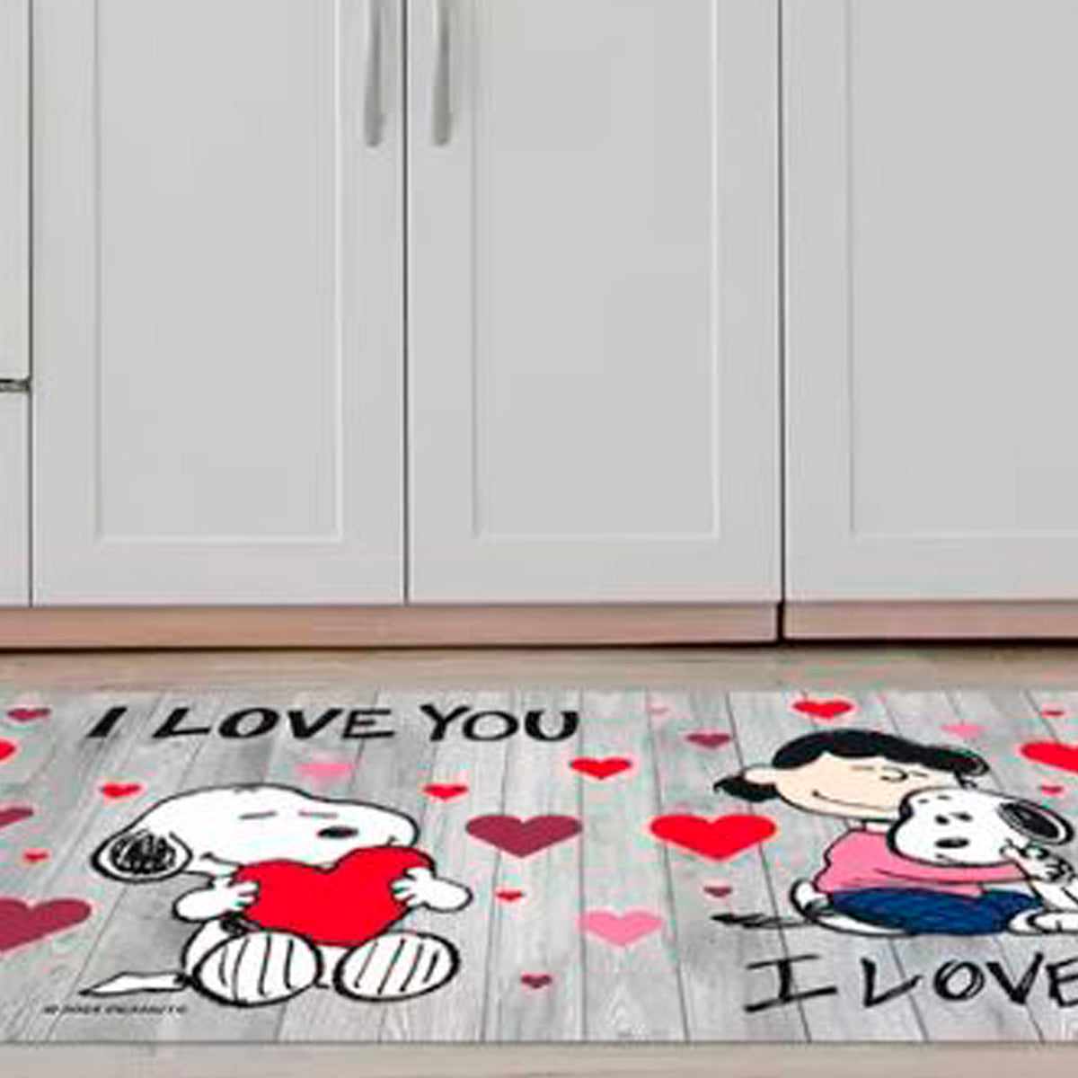 Tappeto antiscivolo fantasia Snoopy love