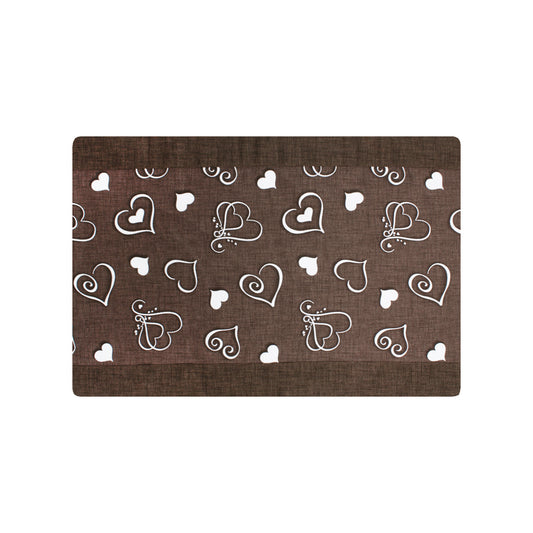 Set coprifuochi e copriforno con cuori marrone