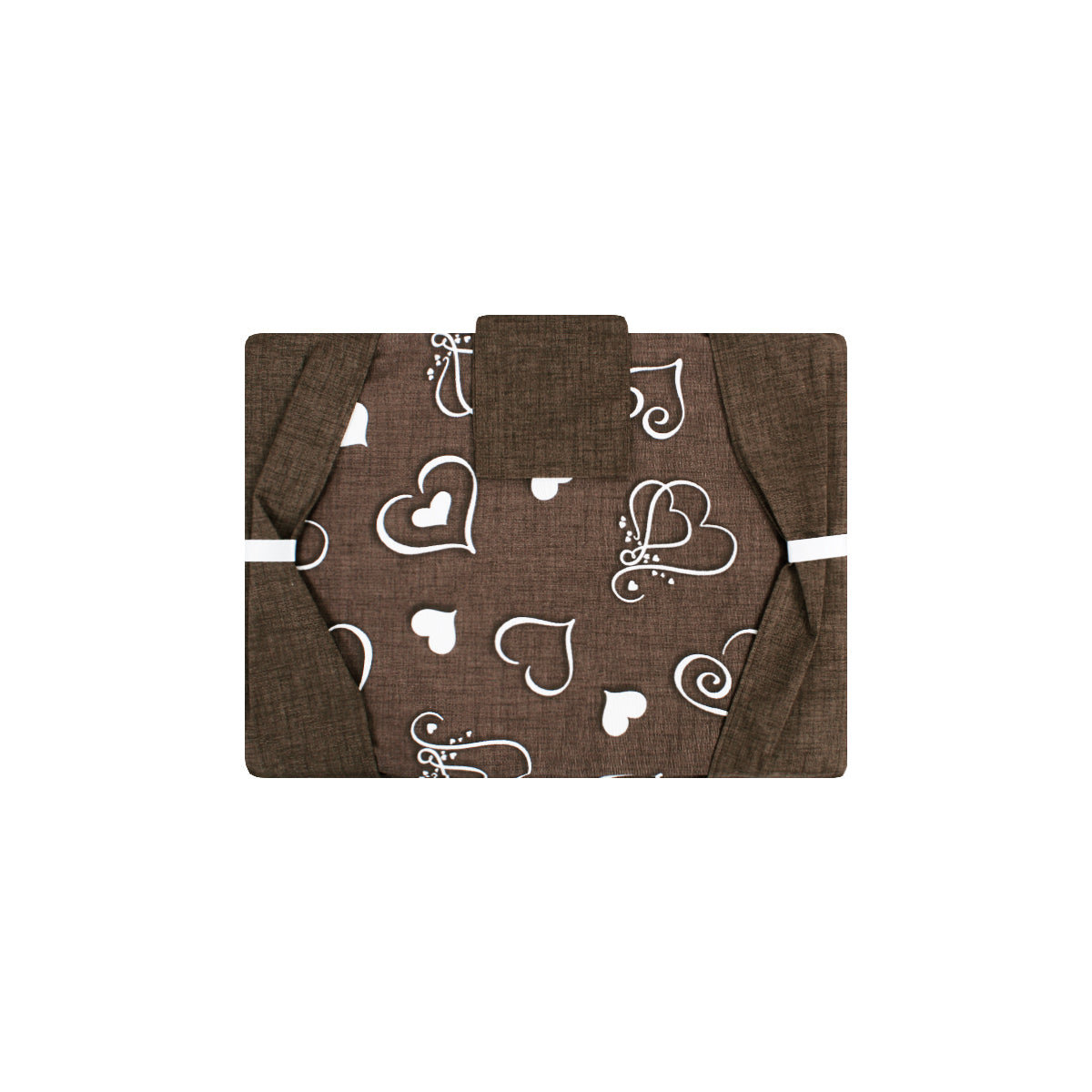 Set coprifuochi e copriforno con cuori marrone