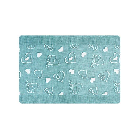 Set coprifuochi e copriforno con cuori turchese