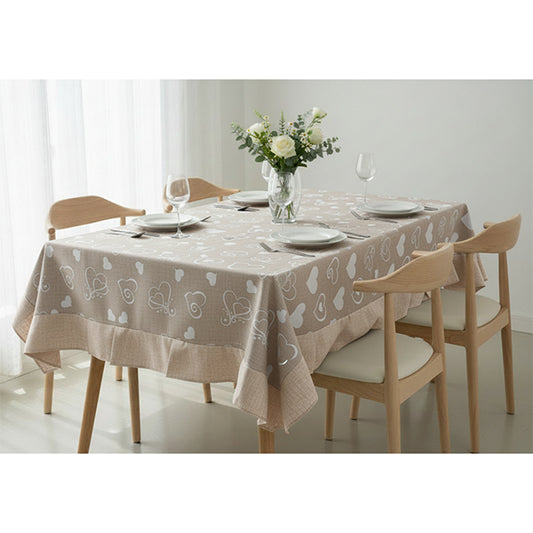 Tovaglia plastificata con riccio cuori beige - PARIS
