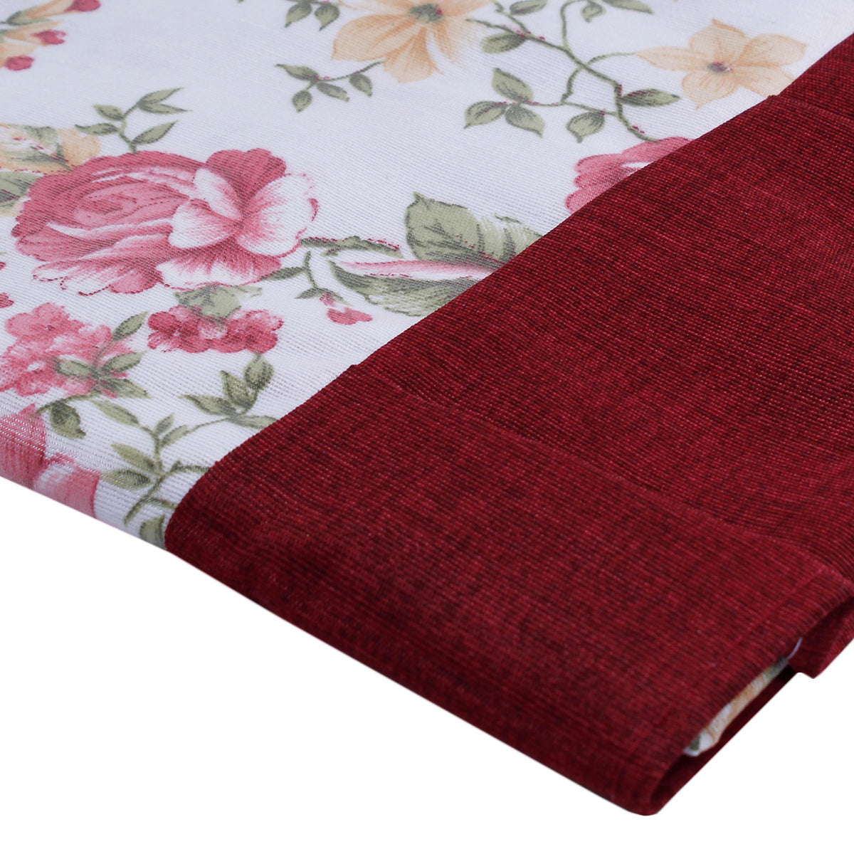 Tovaglia plastificata con riccio floreale bordeaux - ALICE