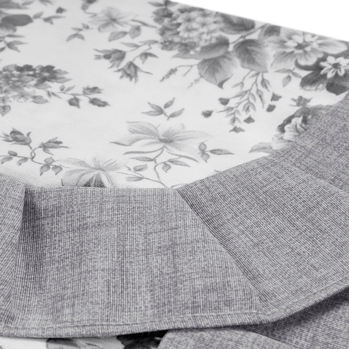 Tovaglia plastificata con riccio floreale grigio - ALICE