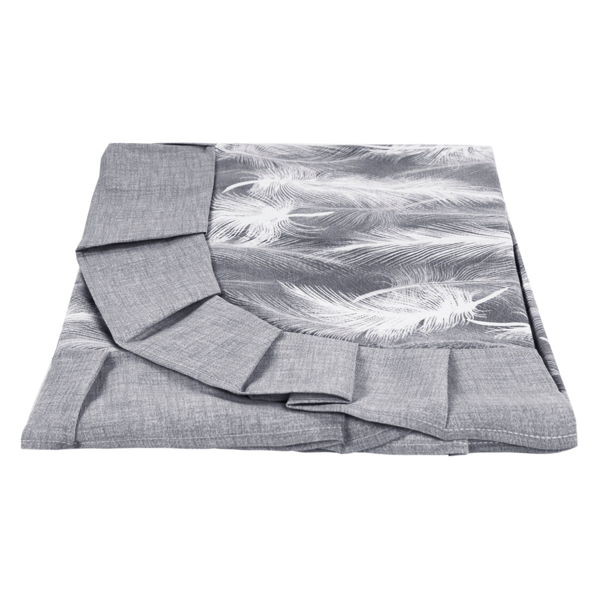 Tovaglia plastificata con riccio piume grigio - SOFI