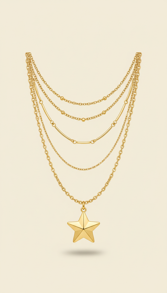 Collana a catena oro con pendente stella