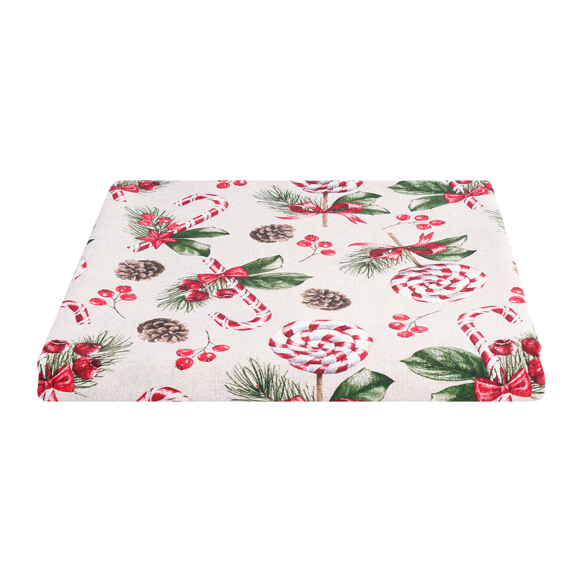 Telo arredo gran foulard natalizio con bastoncini di zucchero