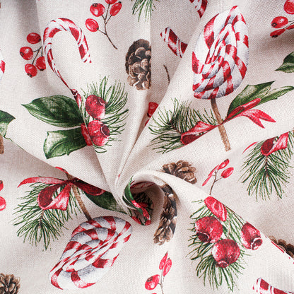 Tovaglia da tavola natalizia con bastoncini di zucchero