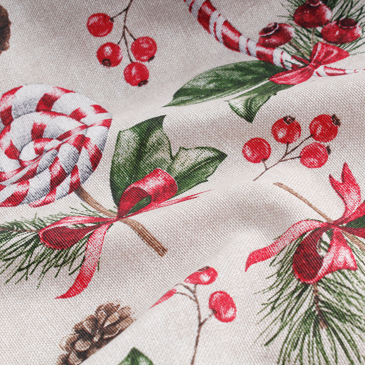 Tovaglia da tavola natalizia con bastoncini di zucchero