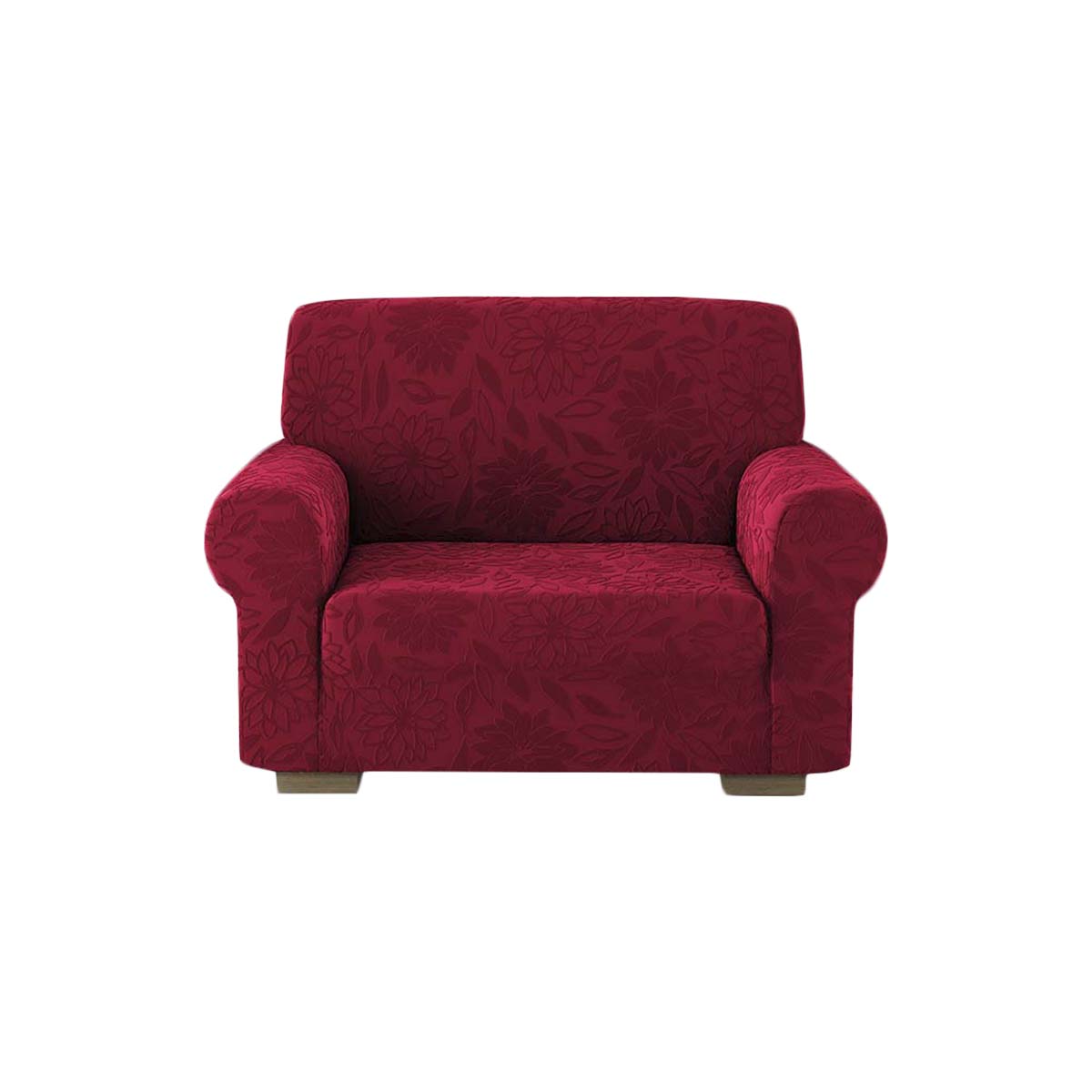 Copridivano elasticizzato floreale Boutique bordeaux