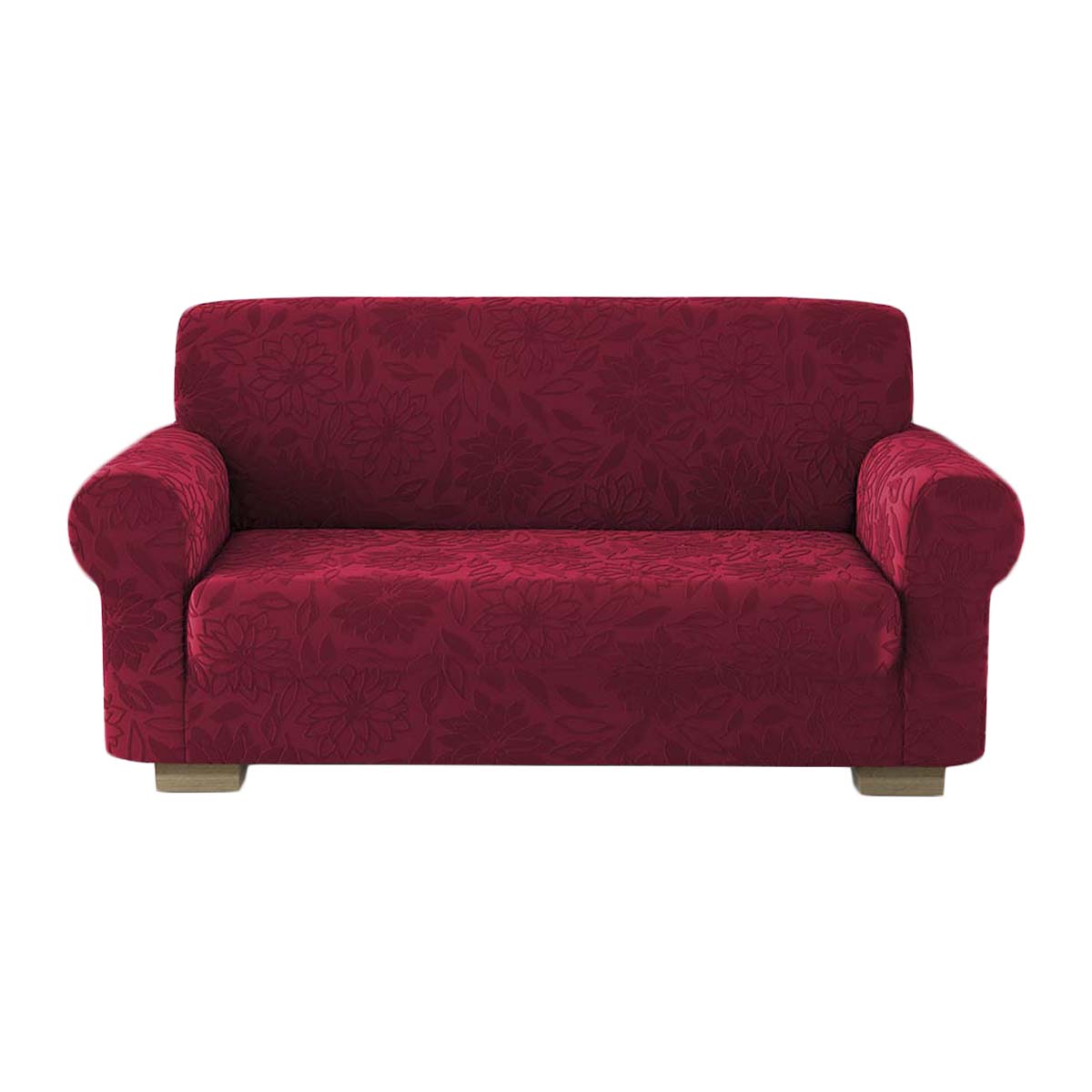 Copridivano elasticizzato floreale Boutique bordeaux
