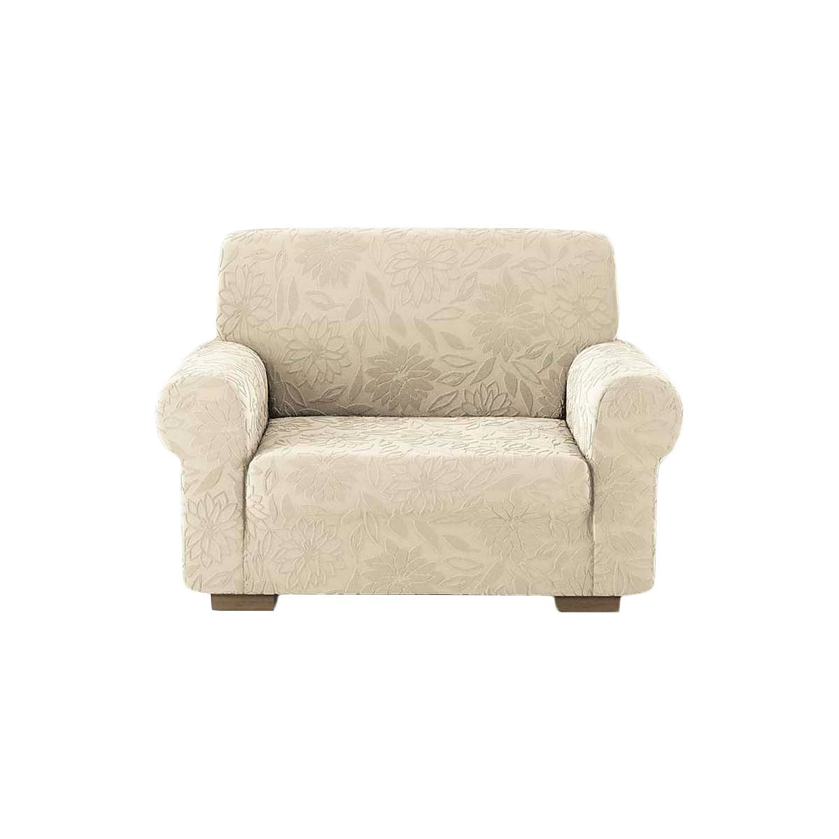 Copridivano elasticizzato floreale Boutique panna