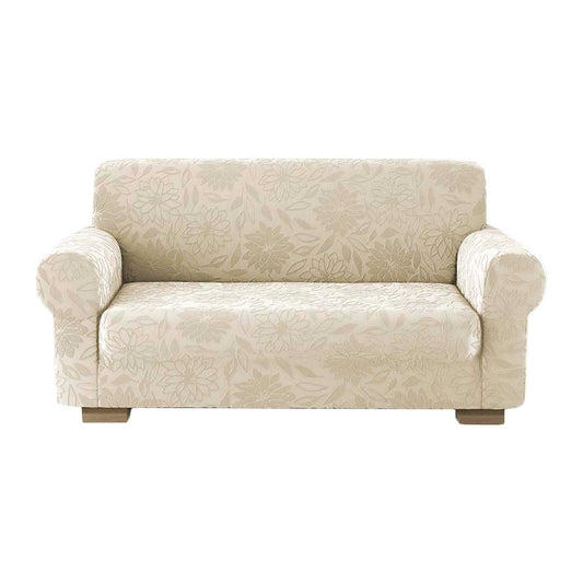 Copridivano elasticizzato floreale Boutique panna