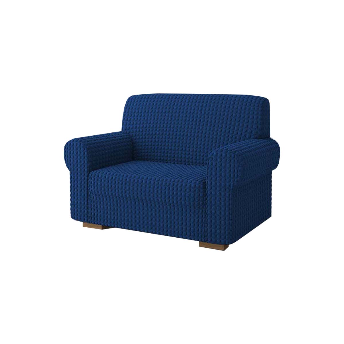 Copridivano elasticizzato con tessuto bolle blu