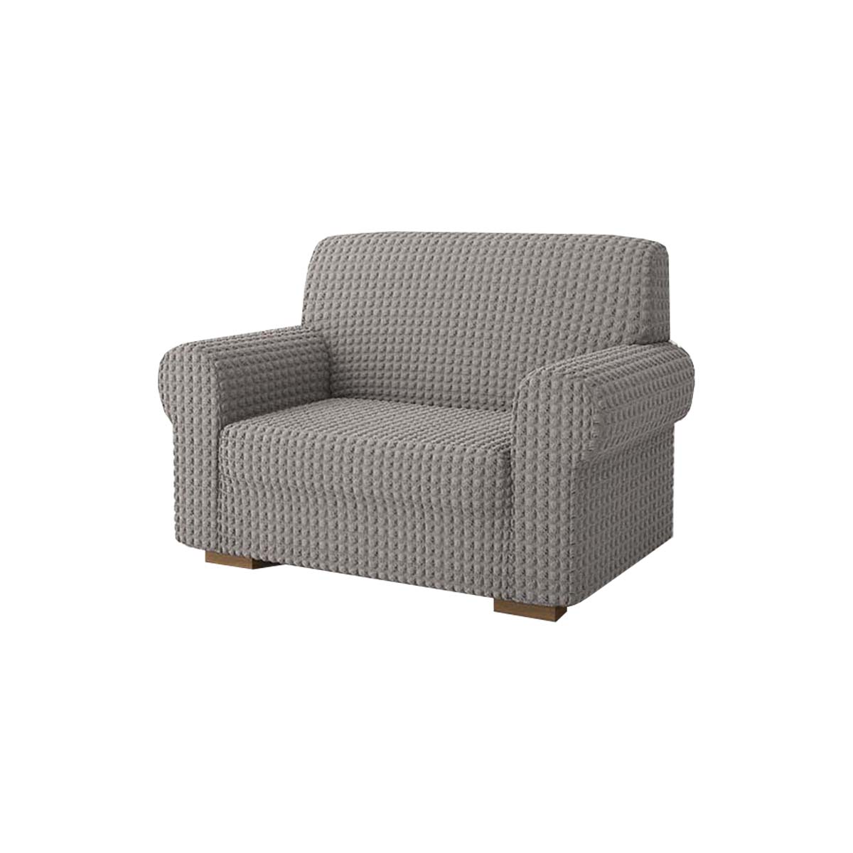 Copridivano elasticizzato con tessuto bolle grigio chiaro
