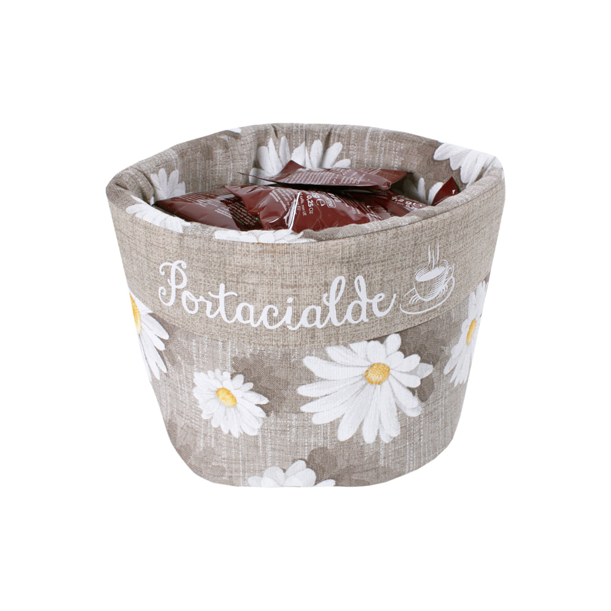 Portacialde in tessuto con margherite
