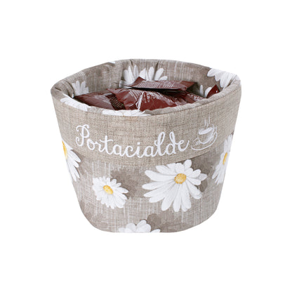 Portacialde in tessuto con margherite