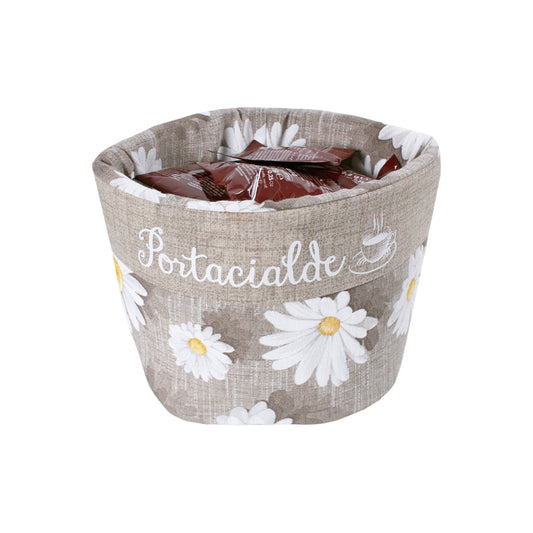Portacialde in tessuto con margherite