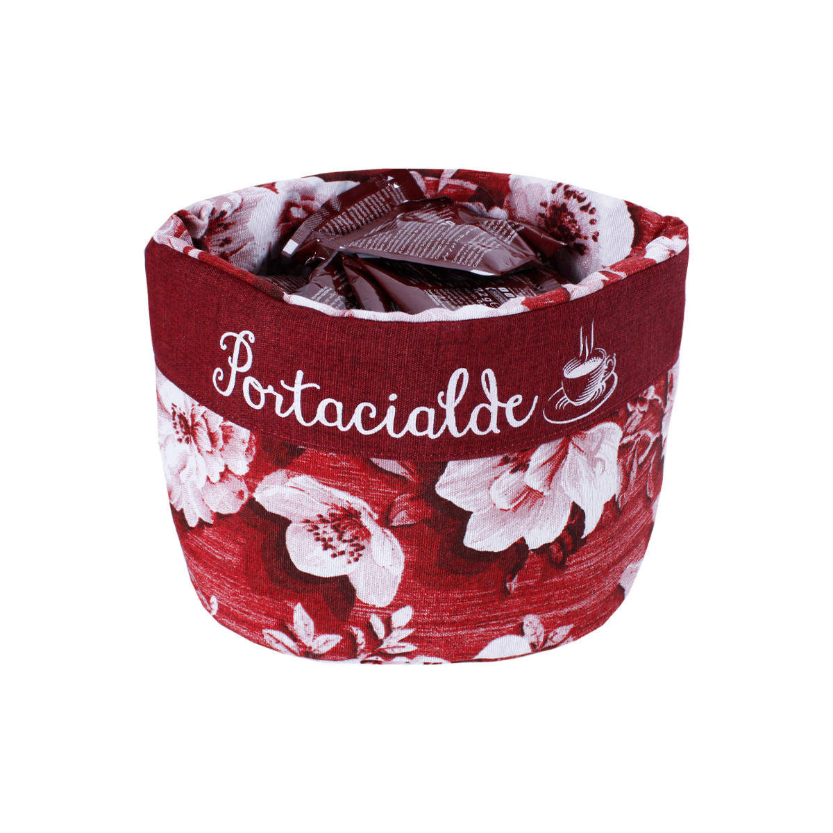 Portacialde in tessuto con rose