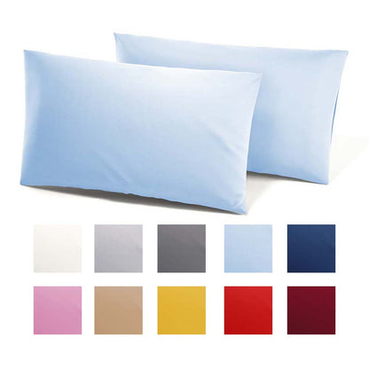 Coppia di federe in cotone tinta unita