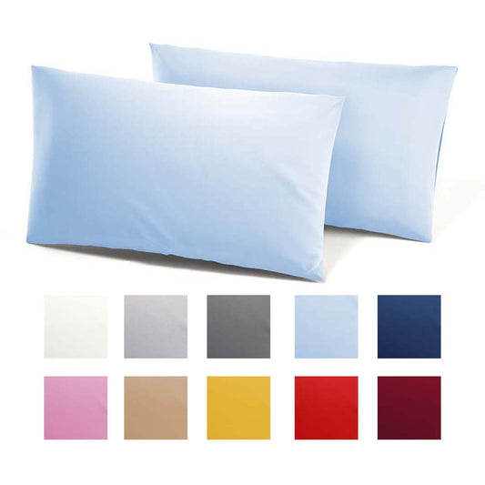 Coppia di federe in cotone tinta unita
