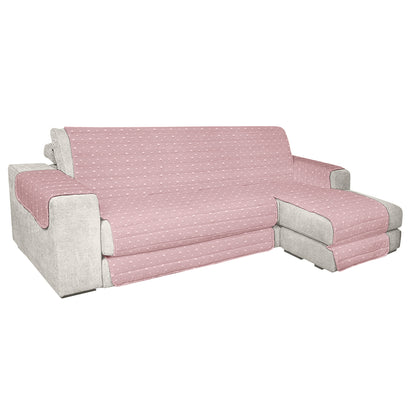 Copridivano con penisola perla rosa