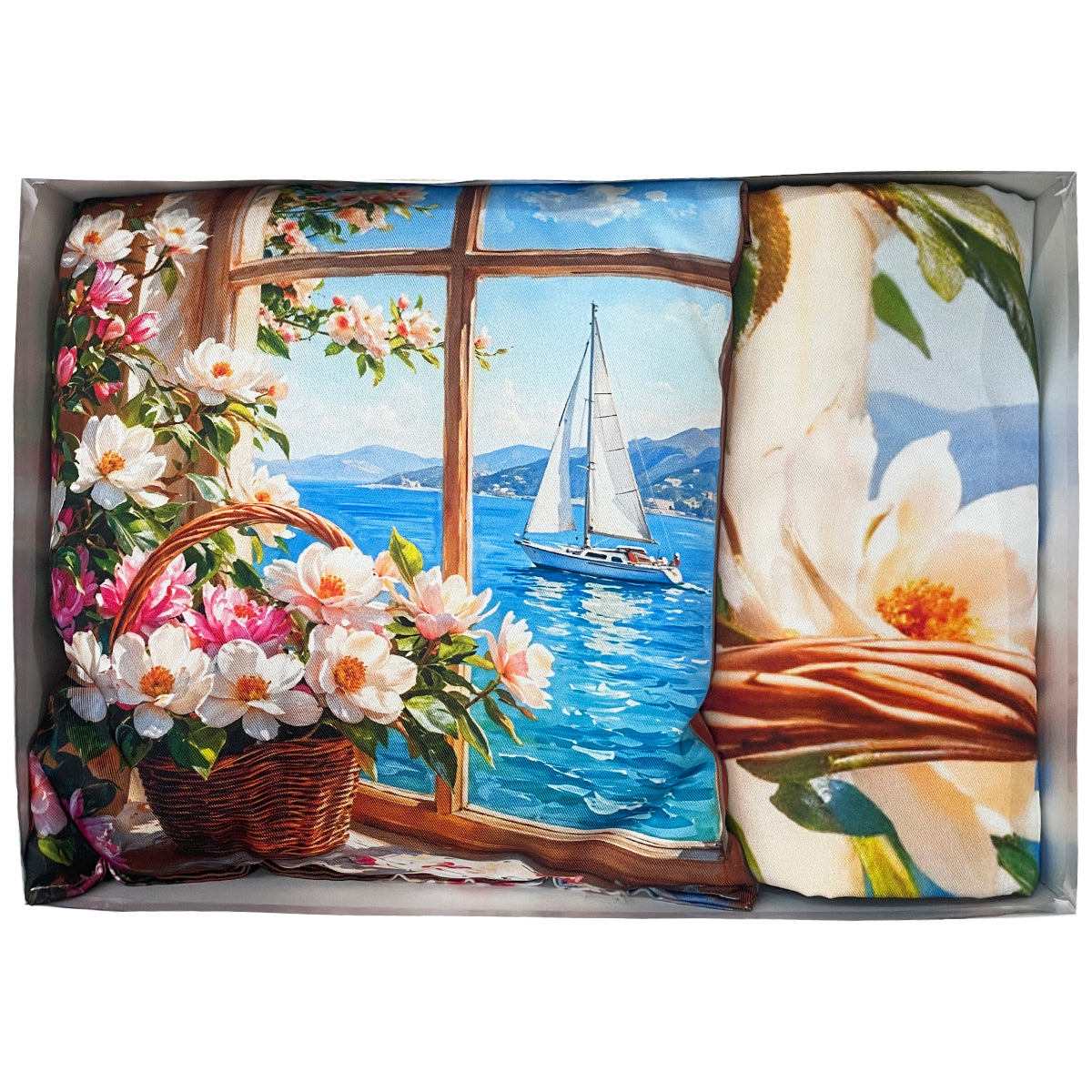 Copriletto matrimoniale leggero a fantasia 13.Cestino di Fiori