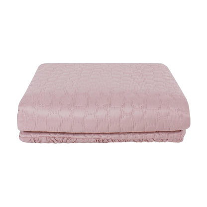 Coprirete con volant matrimoniale rosa