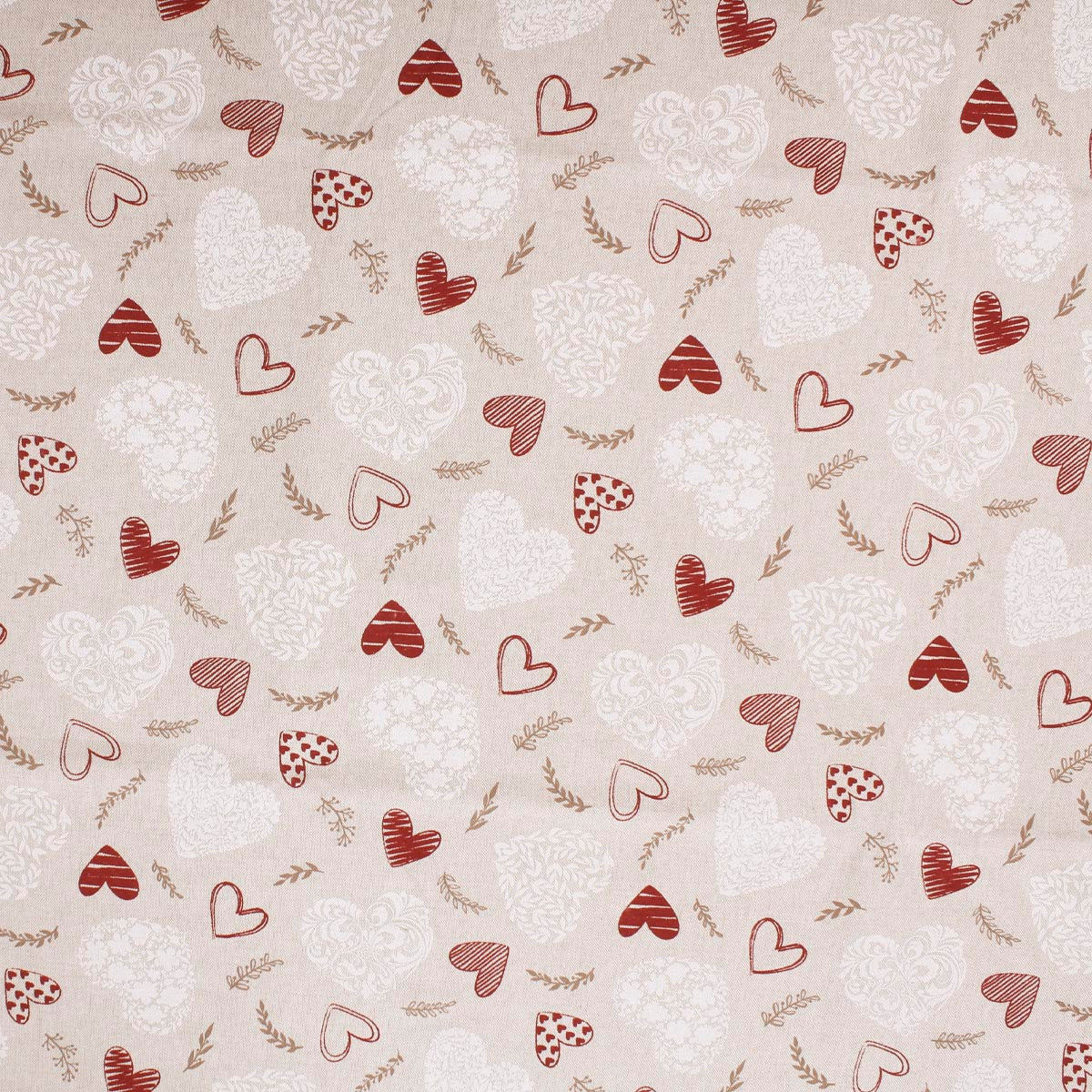 Tessuto fantasia cuori Cupido