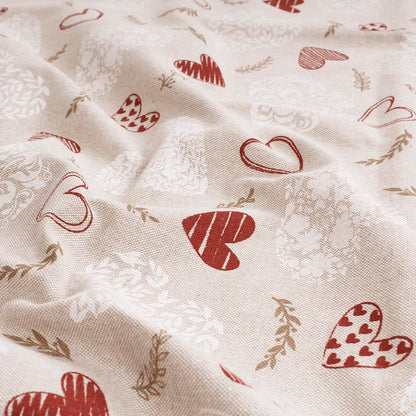 Tessuto fantasia cuori Cupido