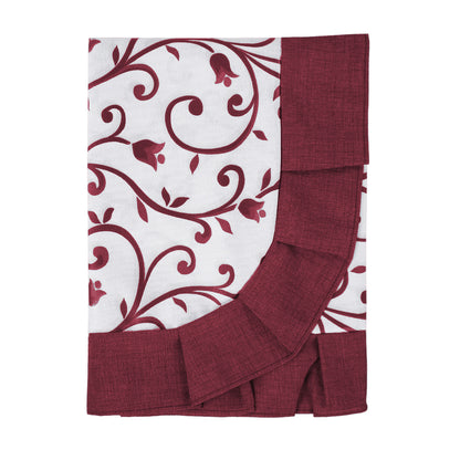 Tovaglia plastificata con riccio ghirigori bordeaux - DESIREE