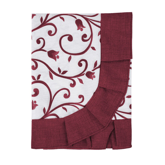 Tovaglia plastificata con riccio ghirigori bordeaux - DESIREE