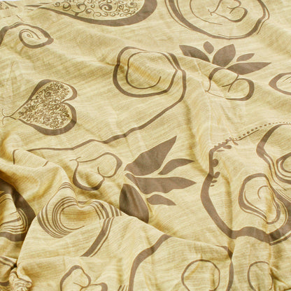 Coprisedie 6 pezzi elasticizzato fantasia cuori beige