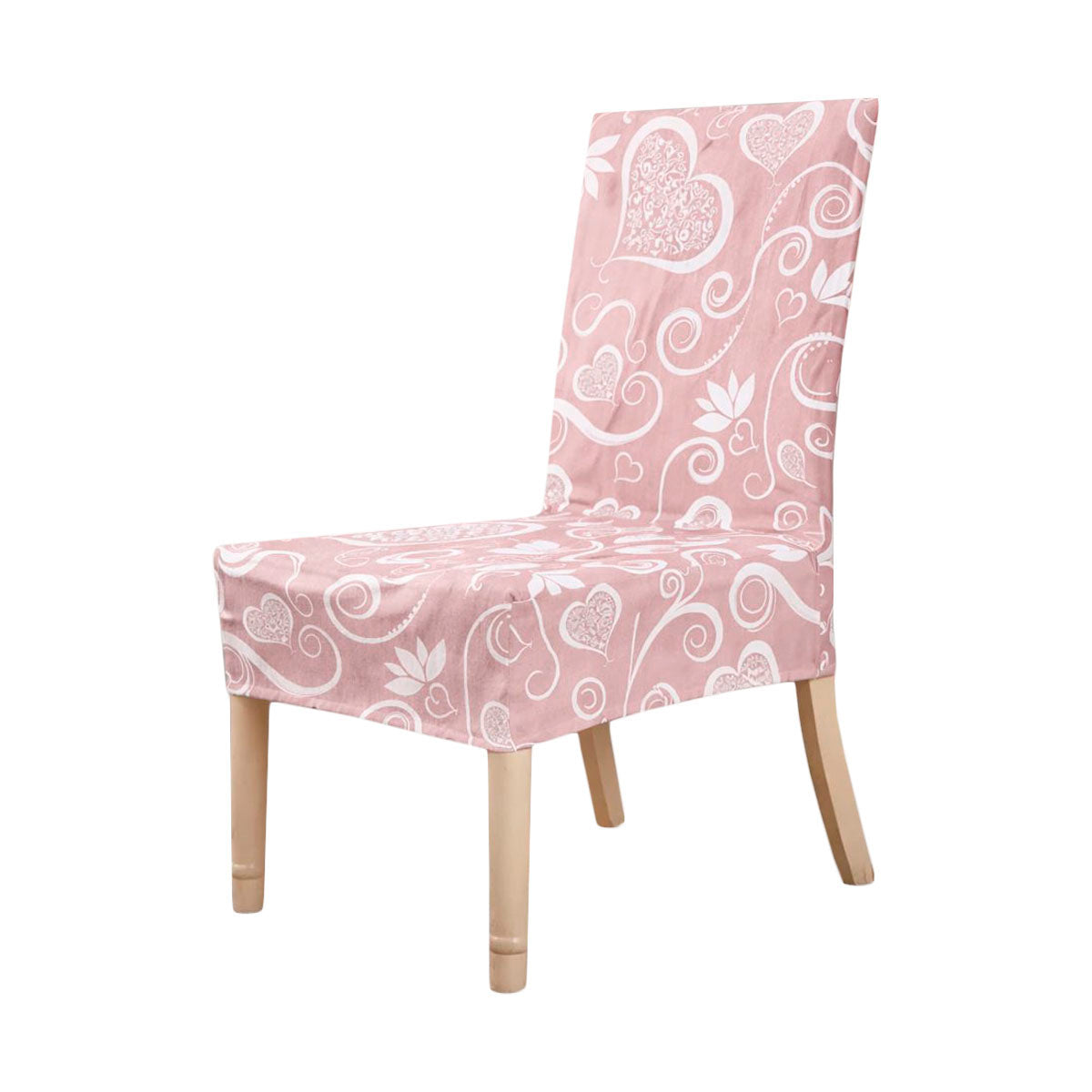 Coprisedie 6 pezzi elasticizzato fantasia cuori rosa