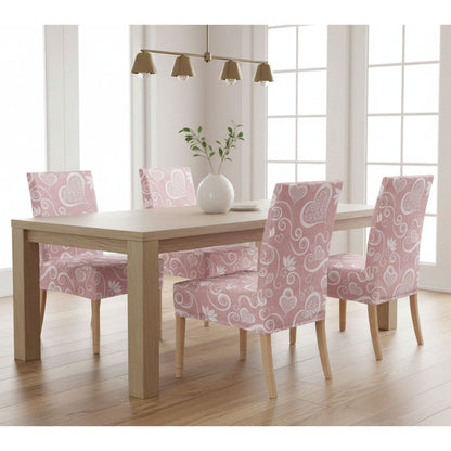 Coprisedie 6 pezzi elasticizzato fantasia cuori rosa
