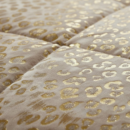 Piumone animalier oro in velluto beige