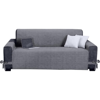 Copridivano con tasche tinta unita