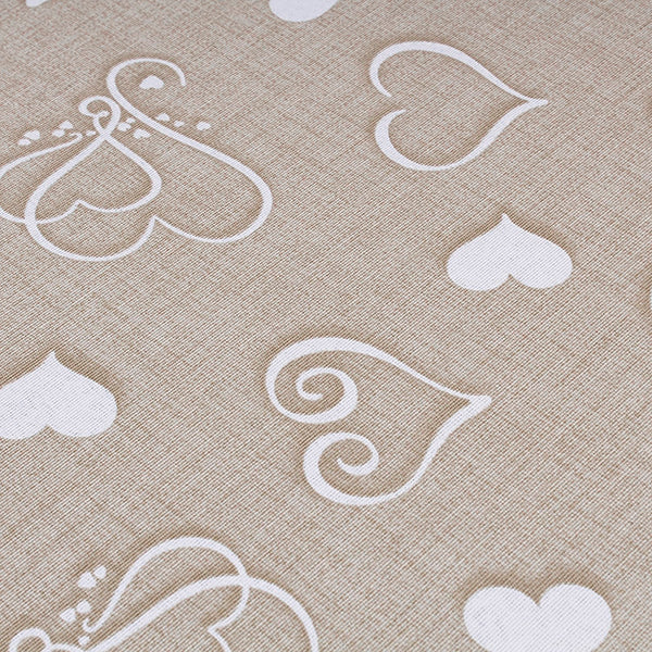 Tappeto antiscivolo fantasia cuori beige