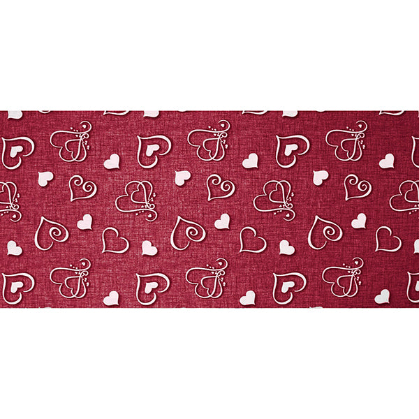 Tappeto antiscivolo fantasia cuori bordeaux