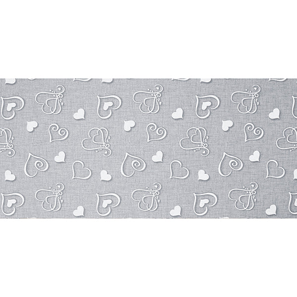 Tappeto antiscivolo fantasia cuori grigio