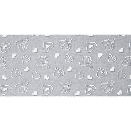 Tappeto antiscivolo fantasia cuori grigio