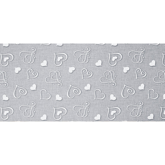 Tappeto antiscivolo fantasia cuori grigio