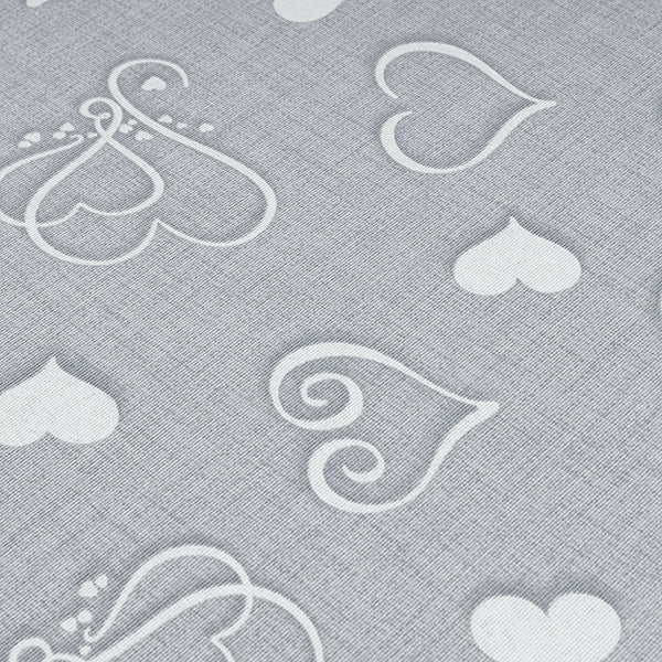 Tappeto antiscivolo fantasia cuori grigio