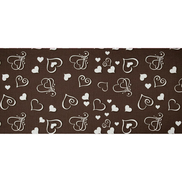 Tappeto antiscivolo fantasia cuori marrone