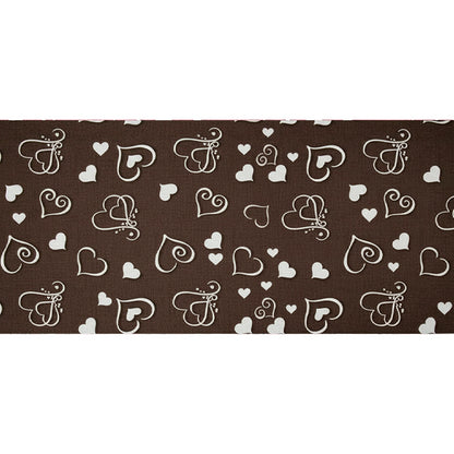 Tappeto antiscivolo fantasia cuori marrone