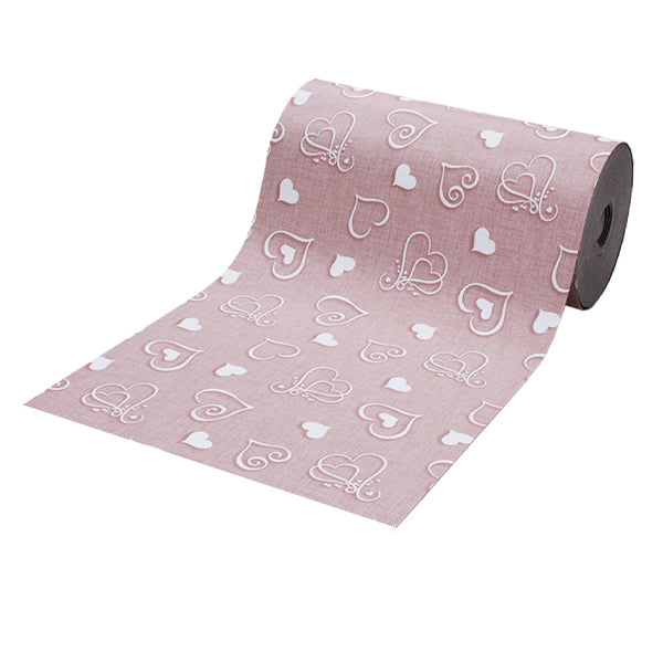 Tappeto antiscivolo fantasia cuori rosa