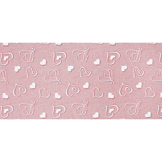 Tappeto antiscivolo fantasia cuori rosa