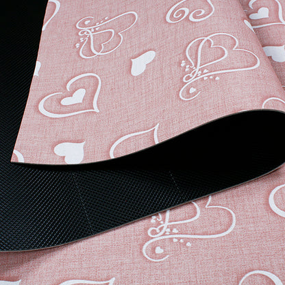 Tappeto antiscivolo fantasia cuori rosa