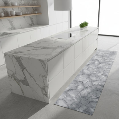 Tappeto antiscivolo fantasia marmo grigio
